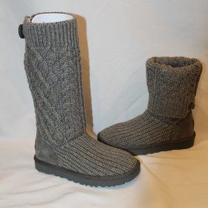 UGG Gray Knit Winter Boots